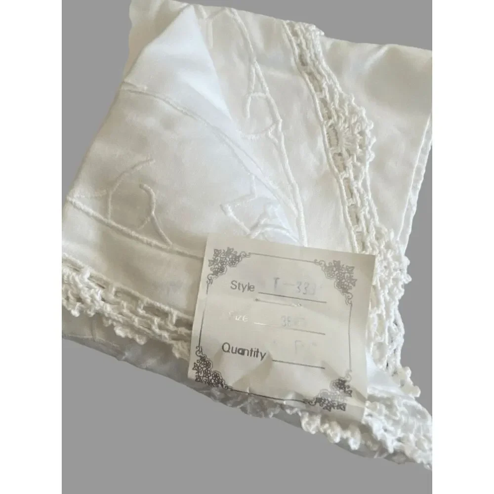 NWT Vintage Hand‎ Made White Lace Topper 